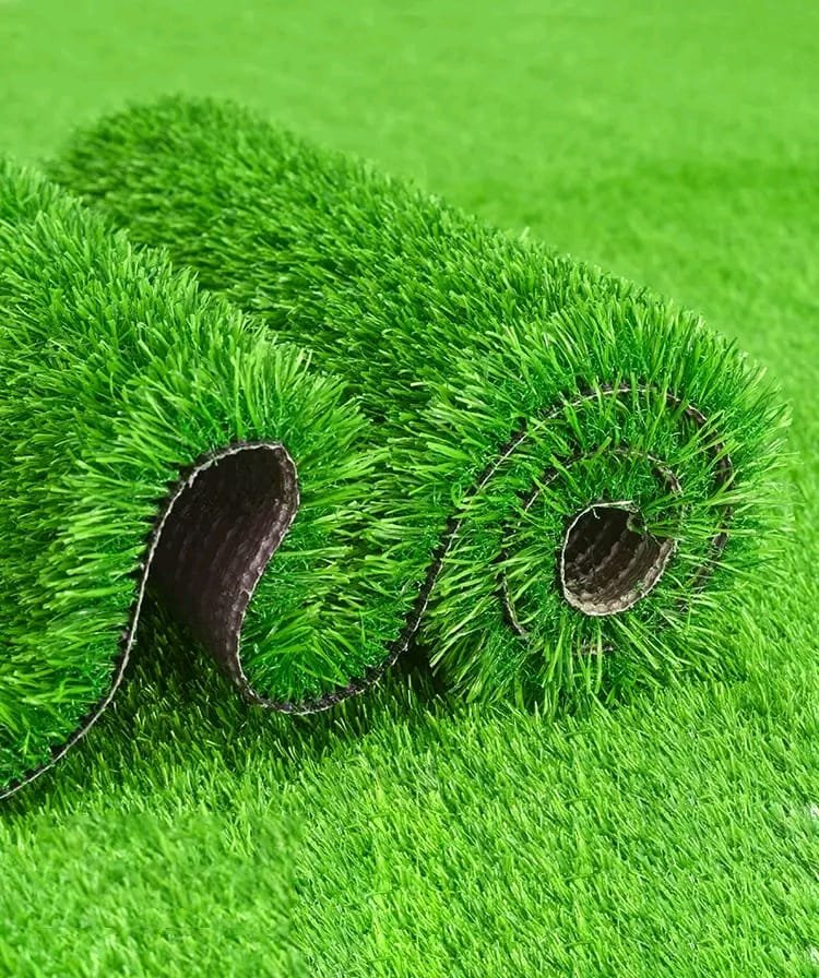 interior design in Nairobi Showing Grass carpet installation.